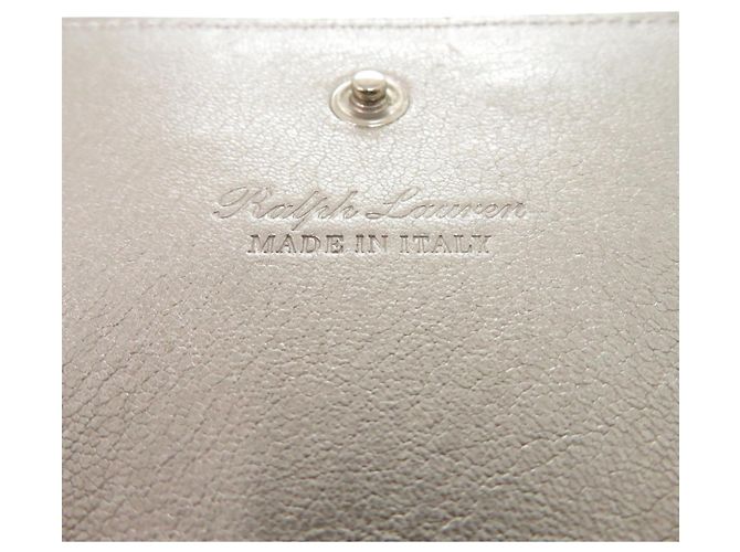 Ralph Lauren Schultertasche Portemonnaie aus silbernem Leder - Ansicht 9