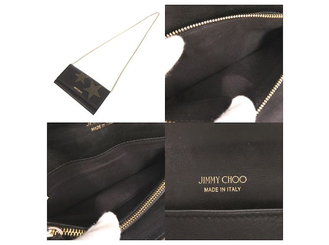 Borsa a tracolla Jimmy Choo Star Studded in pelle nera Nero - vista 7