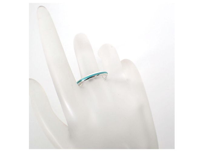 Autre Marque Tiffany & Co. Ring aus Sterling Silber 925 mit blauem Emaille - Ansicht 5