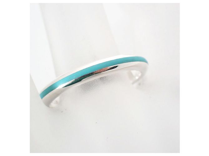 Autre Marque Tiffany & Co. Ring aus Sterling Silber 925 mit blauem Emaille - Ansicht 6