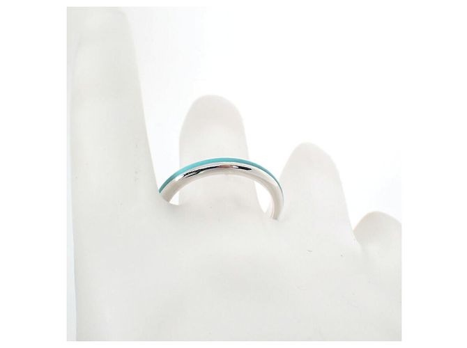 Autre Marque Tiffany & Co. Ring aus Sterling Silber 925 mit blauem Emaille - Ansicht 8