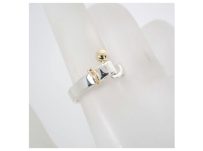 Autre Marque Anello a fascia Tiffany & Co. in argento sterling e oro giallo - vista 7