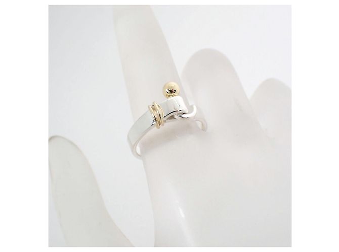 Autre Marque Anello a fascia Tiffany & Co. in argento sterling e oro giallo - vista 8