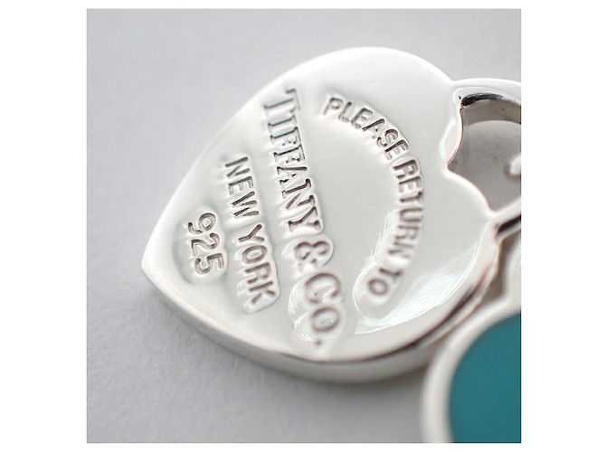 Autre Marque Collana con pendente Tiffany & Co. Ag925 Double Heart Tag Blue - vista 9