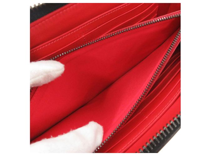 Portafoglio rotondo con zip e borchie Christian Louboutin Nero Rosso - vista 5