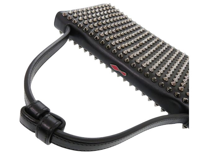 Portafoglio rotondo con zip e borchie Christian Louboutin Nero Rosso - vista 7