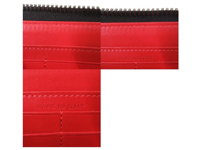 Portafoglio rotondo con zip e borchie Christian Louboutin Nero Rosso - vista 9
