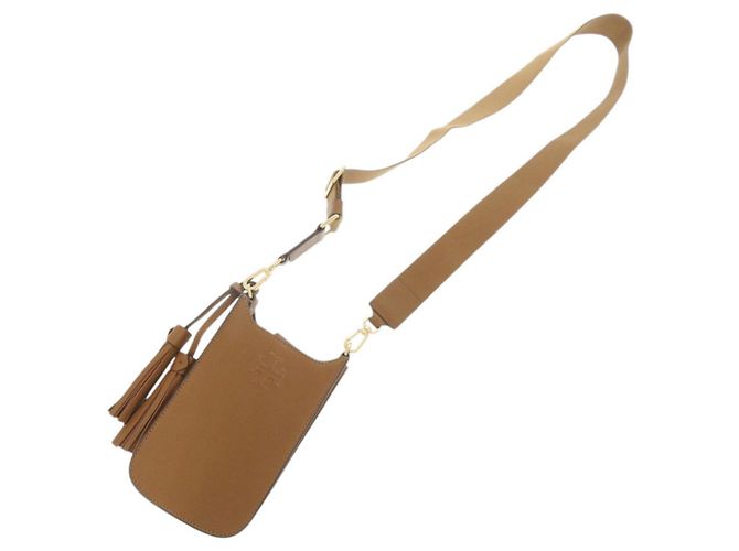 Bolsa de Ombro de Couro para Celular Tory Burch Thea Marrom - vista 7