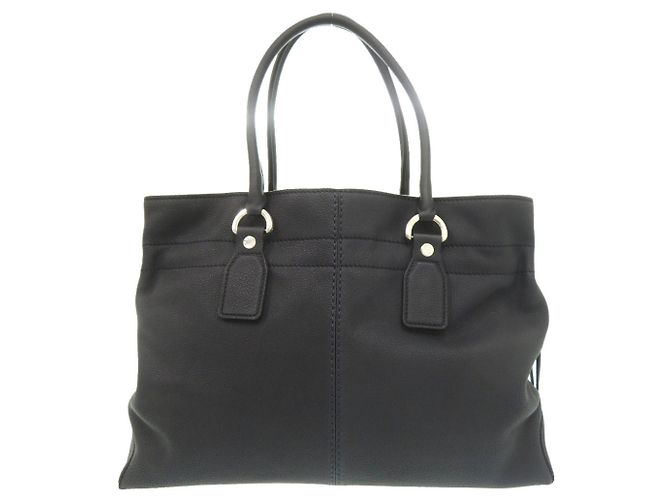 Borsa Tote in pelle blu navy con logo Tod's - vista 2