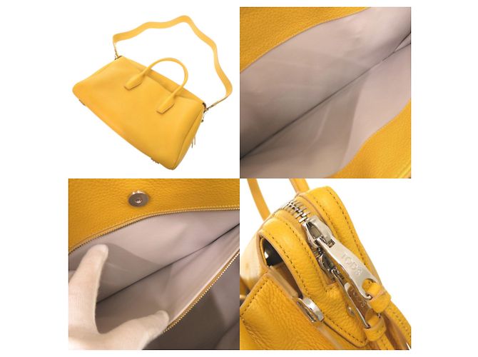 Borsa 2-Way in pelle gialla Tod's Giallo - vista 8