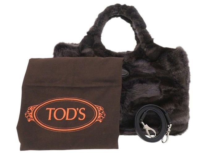 Borsa in pelliccia di volpe marrone Tod's - vista 2