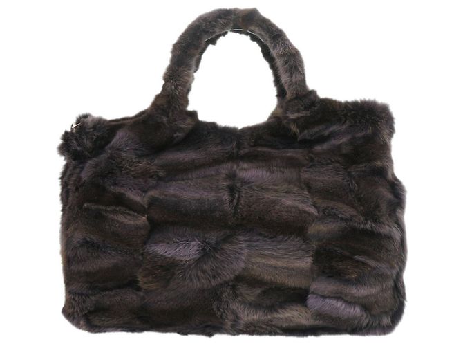 Borsa in pelliccia di volpe marrone Tod's - vista 3