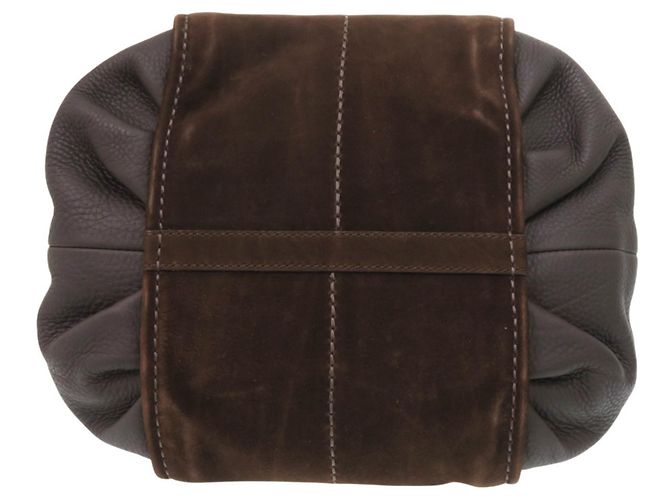 Borsa Tote 2-Way Tod's in pelle scamosciata marrone - vista 4