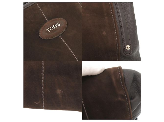 Borsa Tote 2-Way Tod's in pelle scamosciata marrone - vista 9