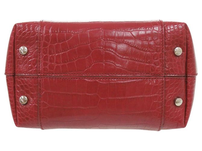 Borsa a mano 2-Way in pelle goffrata Tod's Double T Rosso - vista 4