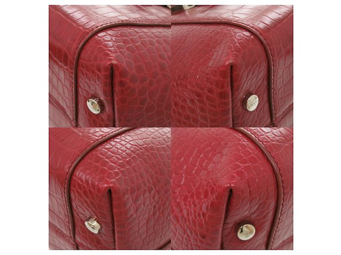 Borsa a mano 2-Way in pelle goffrata Tod's Double T Rosso - vista 5