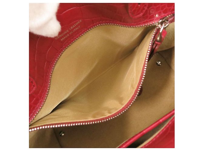 Borsa a mano 2-Way in pelle goffrata Tod's Double T Rosso - vista 7