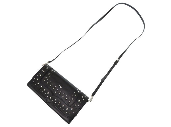 Portafoglio a spalla in pelle nera Tod's Nero - vista 5