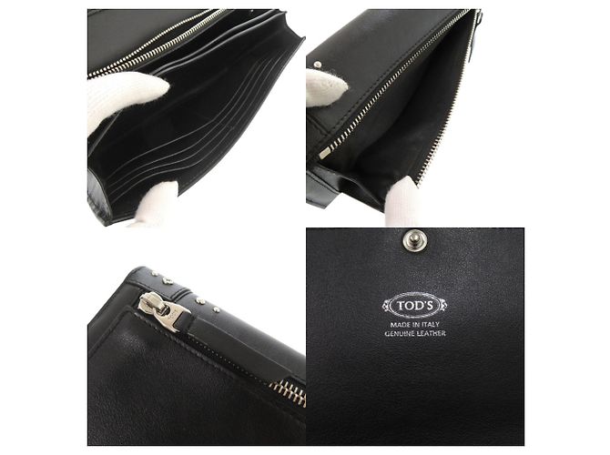 Portafoglio a spalla in pelle nera Tod's Nero - vista 9