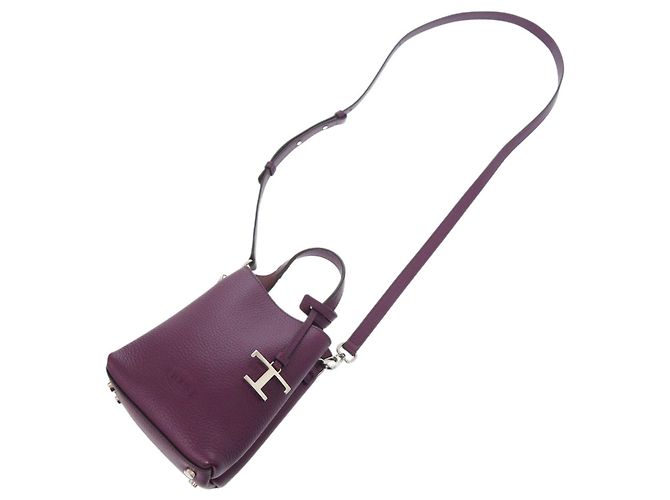 Borsa a mano Tod's T-Timeless Micro in pelle viola Porpora - vista 6