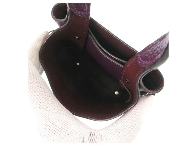 Borsa a mano Tod's T-Timeless Micro in pelle viola Porpora - vista 8