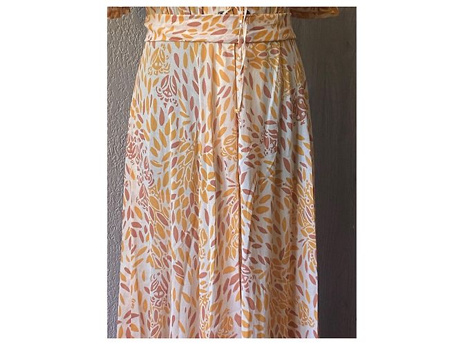 Autre Marque Vestido largo estampado Ted Lapidus Beige Naranja - vista 4