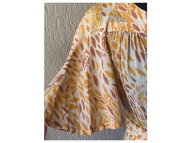 Autre Marque Vestido largo estampado Ted Lapidus Beige Naranja - vista 7