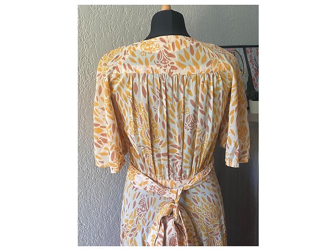 Autre Marque Vestido largo estampado Ted Lapidus Beige Naranja - vista 8