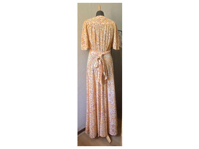 Autre Marque Vestido largo estampado Ted Lapidus Beige Naranja - vista 9