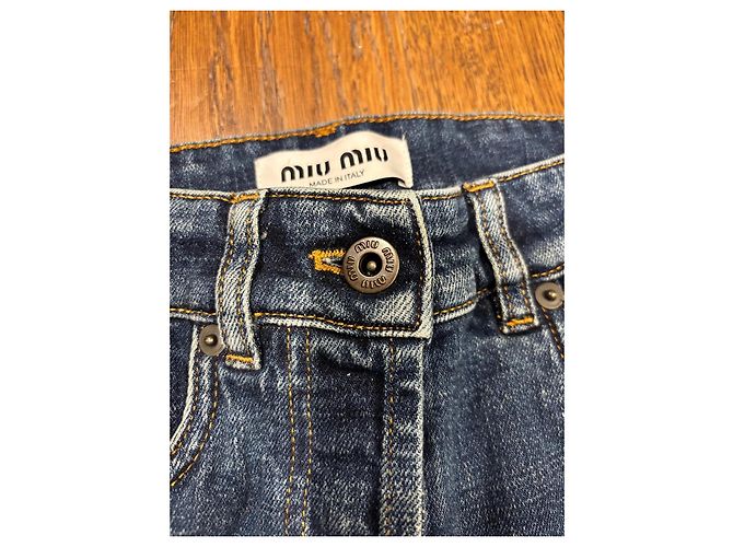 Vaqueros Slim de Denim Azul Miu Miu - vista 3