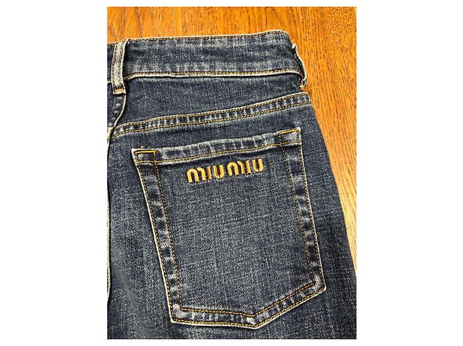 Vaqueros Slim de Denim Azul Miu Miu - vista 6
