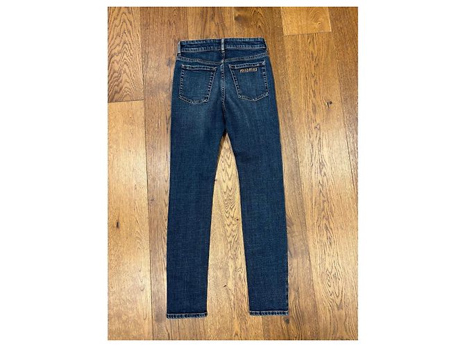Vaqueros Slim de Denim Azul Miu Miu - vista 7
