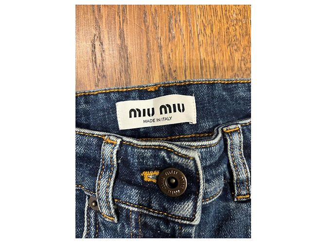 Vaqueros Slim de Denim Azul Miu Miu - vista 9