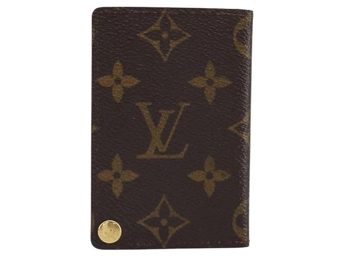 Louis Vuitton Porte Cartes Pression Card Case Monogram Canvas Marrone - vista 2