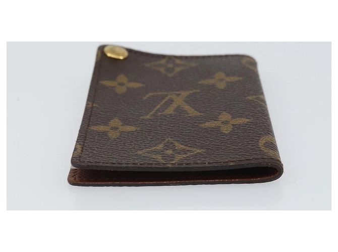 Louis Vuitton Porte Cartes Pression Card Case Monogram Canvas Marrone - vista 3