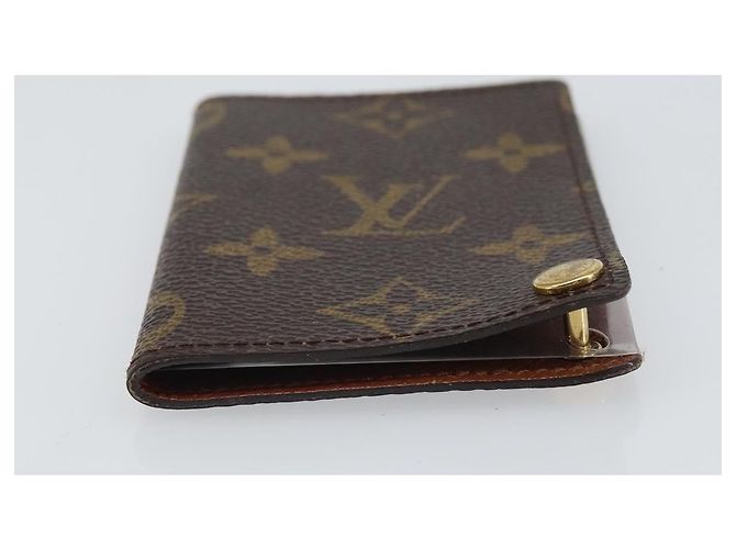 Louis Vuitton Porte Cartes Pression Card Case Monogram Canvas Marrone - vista 4