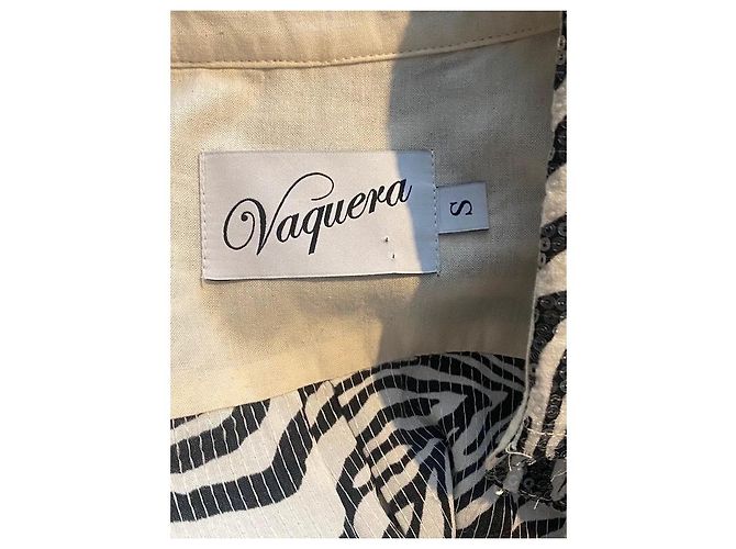 Autre Marque Vaquera Kurzarmhemd mit Zebra-Print und Pailletten Schwarz Weiß Zebra-druck - Ansicht 2