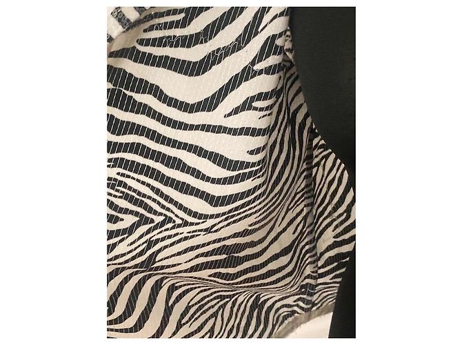 Autre Marque Vaquera Kurzarmhemd mit Zebra-Print und Pailletten Schwarz Weiß Zebra-druck - Ansicht 8