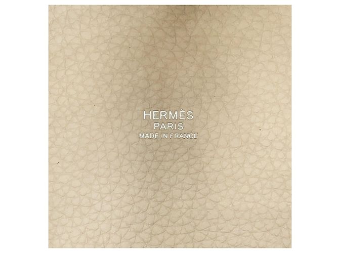 Hermès Borsa Hermes Picotin Lock MM in pelle Taurillon Clemence Craie - vista 10