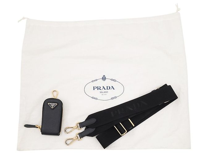 Sac à main Prada en cuir Saffiano Noir - vue 18