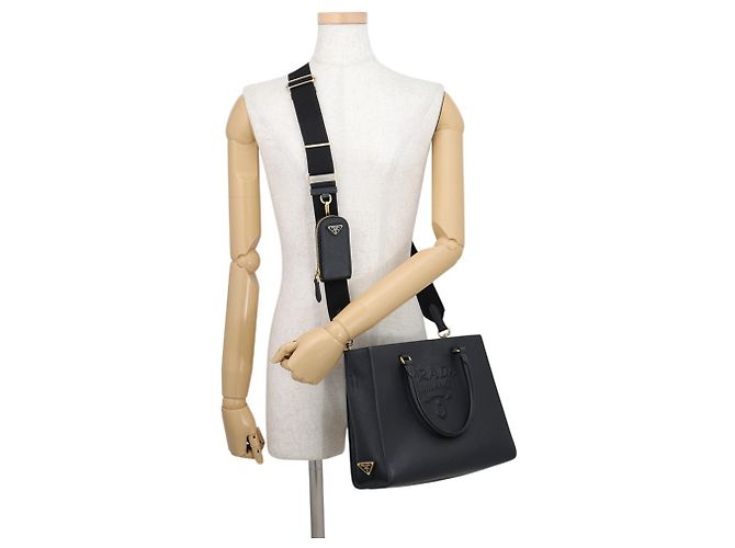 Sac à main Prada en cuir Saffiano Noir - vue 5