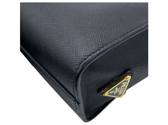Sac à main Prada en cuir Saffiano Noir - vue 7