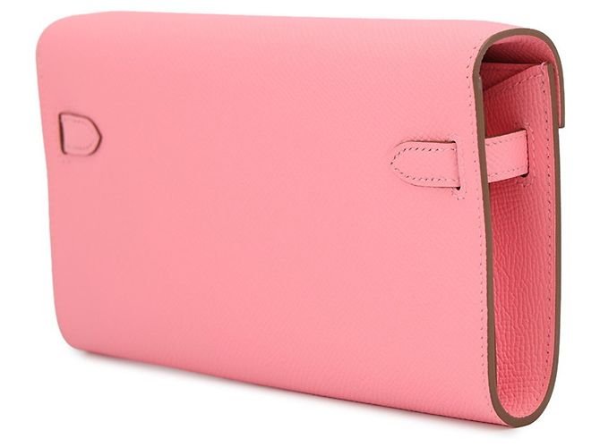 Hermès Cartera larga Hermes Kelly en piel Epsom Rose Confetti Rosa - vista 2