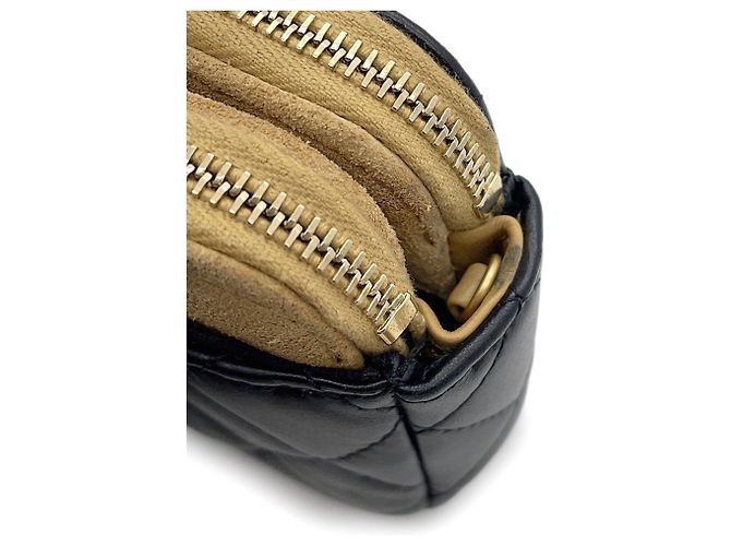 Timeless Chanel Matelassé Schultertasche mit Kette Schwarz Beige - Ansicht 12