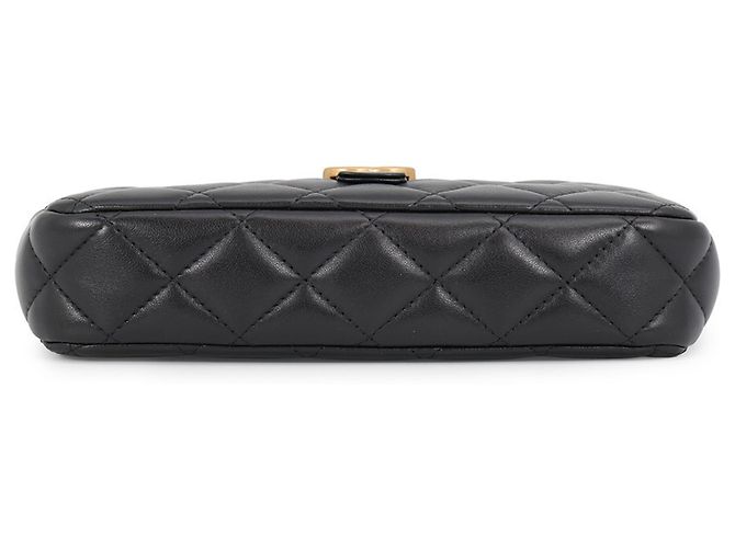 Timeless Chanel Matelassé Schultertasche mit Kette Schwarz Beige - Ansicht 3