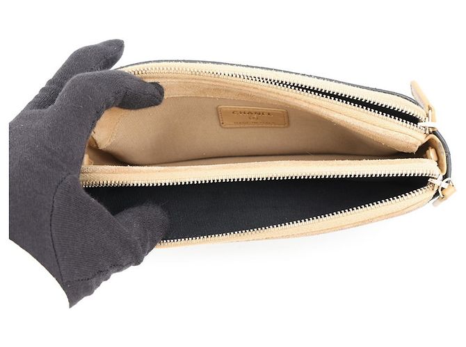 Timeless Chanel Matelassé Schultertasche mit Kette Schwarz Beige - Ansicht 6