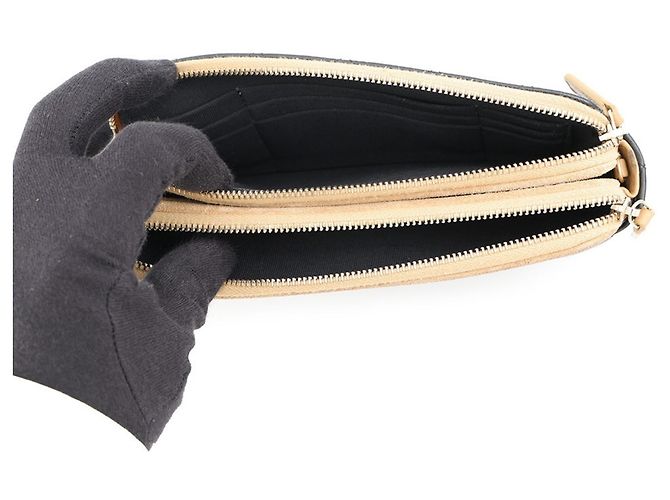 Timeless Chanel Matelassé Schultertasche mit Kette Schwarz Beige - Ansicht 7
