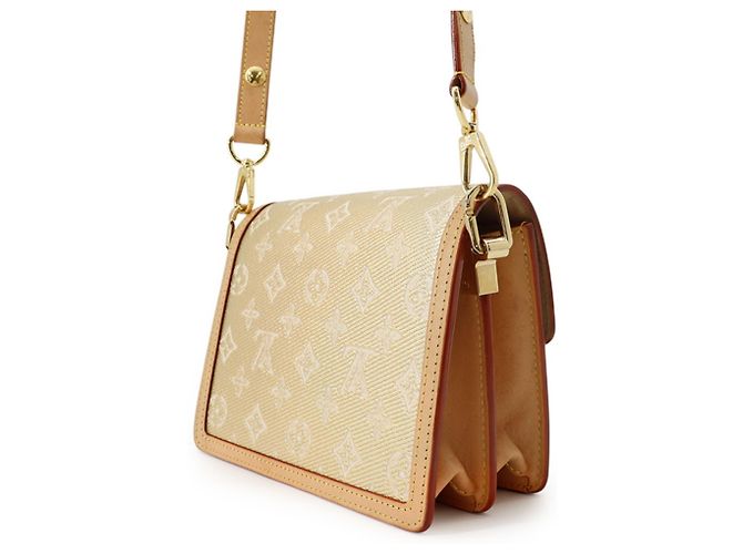 Borsa Louis Vuitton Monogram Jacquard Dauphine MINI Marrone - vista 2