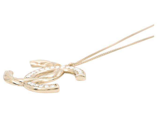 Collier Chanel avec logo Coco Doré - vue 2
