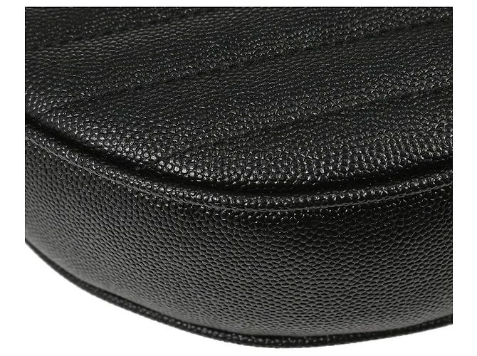 Autre Marque Saint Laurent Vinyle Round Belt Matelasse Chevron Leather Baby Nero - vista 7